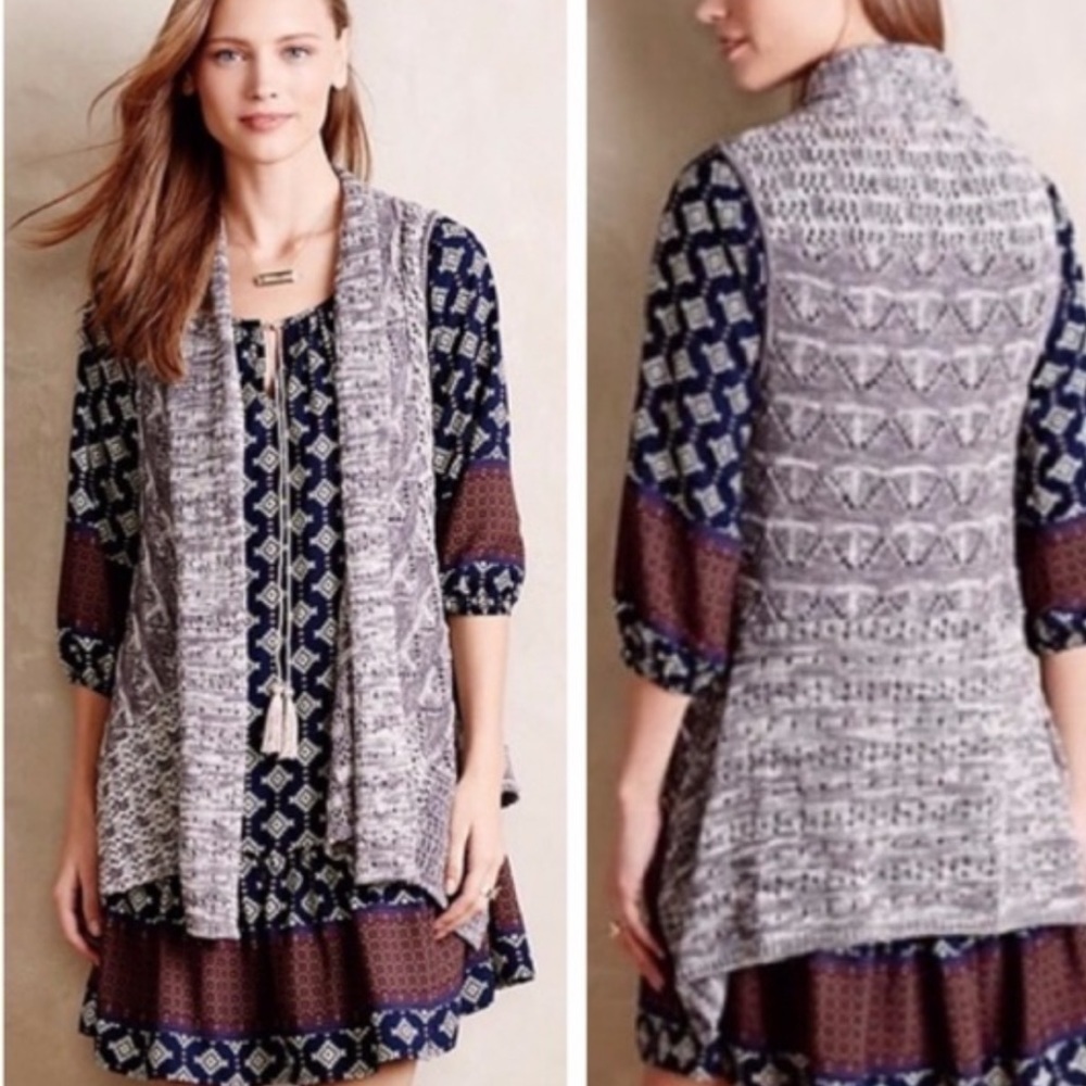 Anthropologie Moth Laverna Knit Sweater Vest